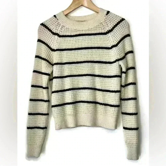 Vera Moda Womens Chunky Leanna Knit Striped Preppy Prep Fisherman Sweater XS - Picture 6 of 16